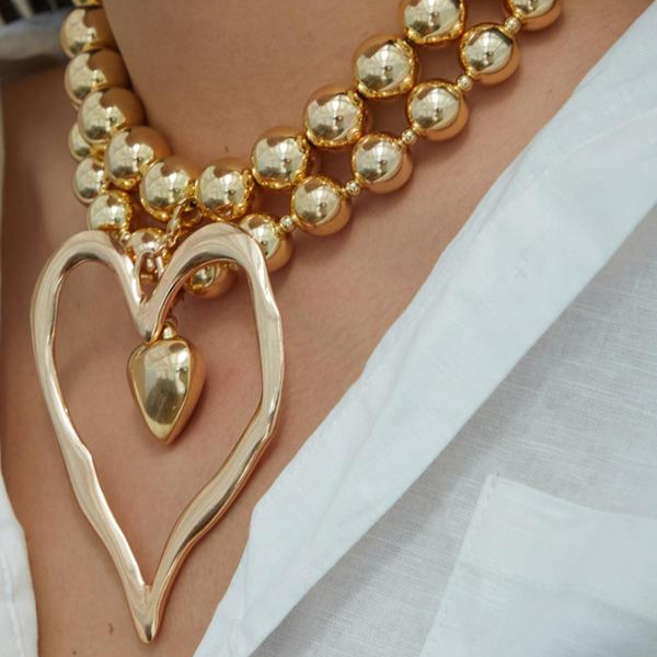 Pair of Heart-Shaped Bead Necklaces