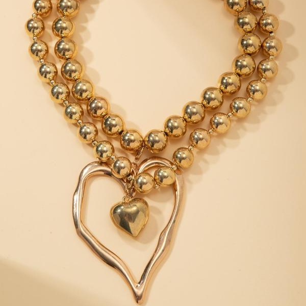 Pair of Heart-Shaped Bead Necklaces