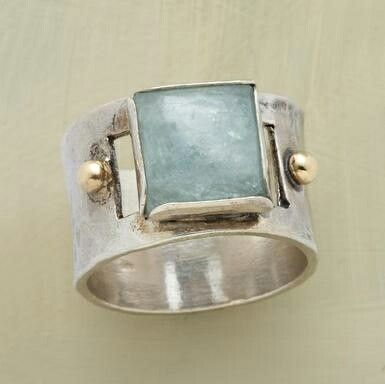 Vintage Square Green Moonstone Ring