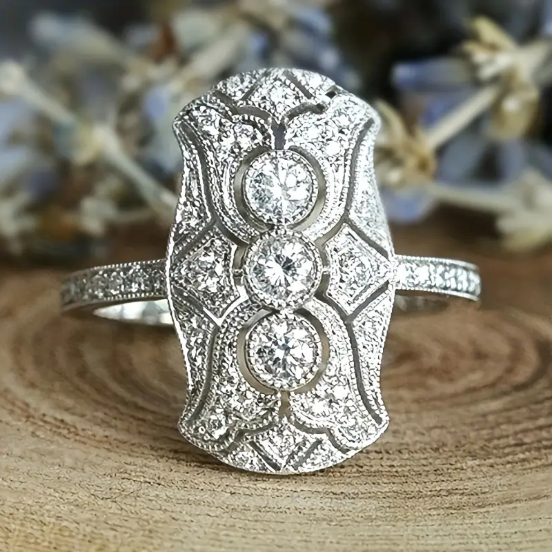 Shiny Silver Vintage Ring