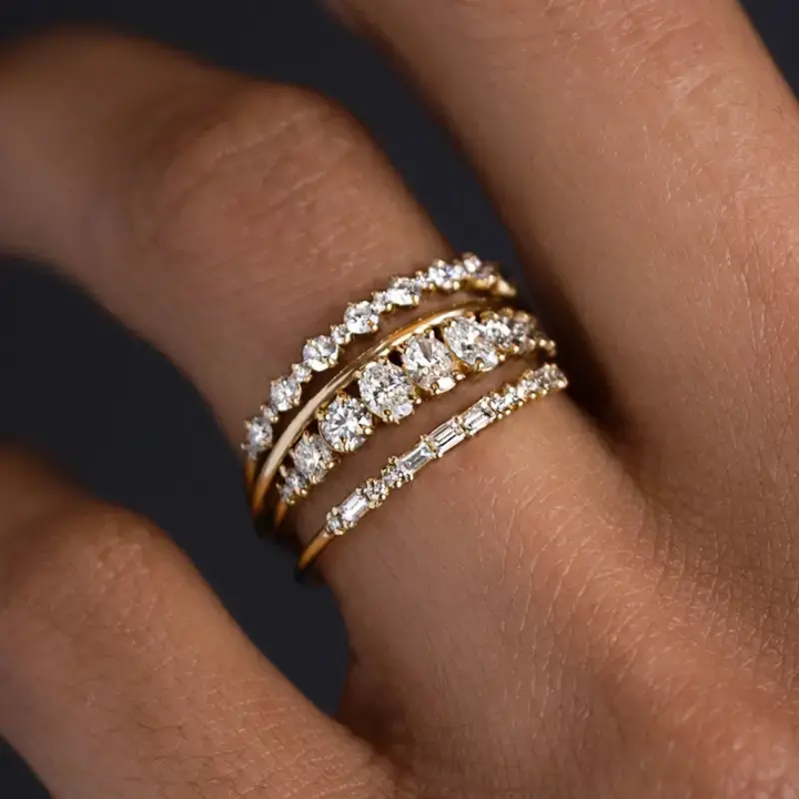 Chic Vintage Zirconia Ring Set