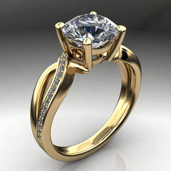 Vintage Braided Gold Ring with CZ Accents