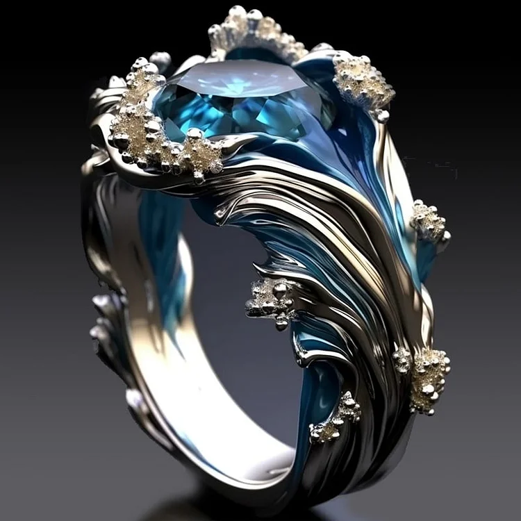 Retro Ocean-Inspired Ring