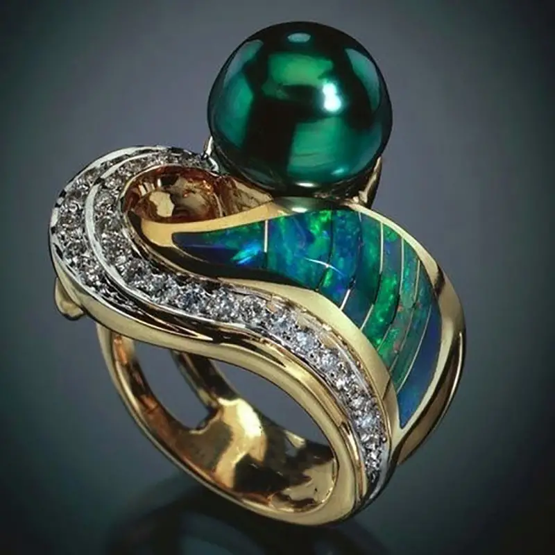 Vintage Green Zirconia Ring