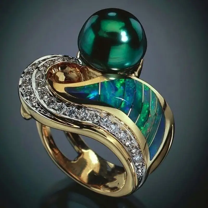 Vintage Green Zirconia Ring