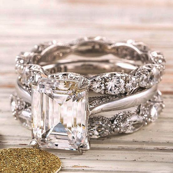 Vintage Diamond Silver Ring
