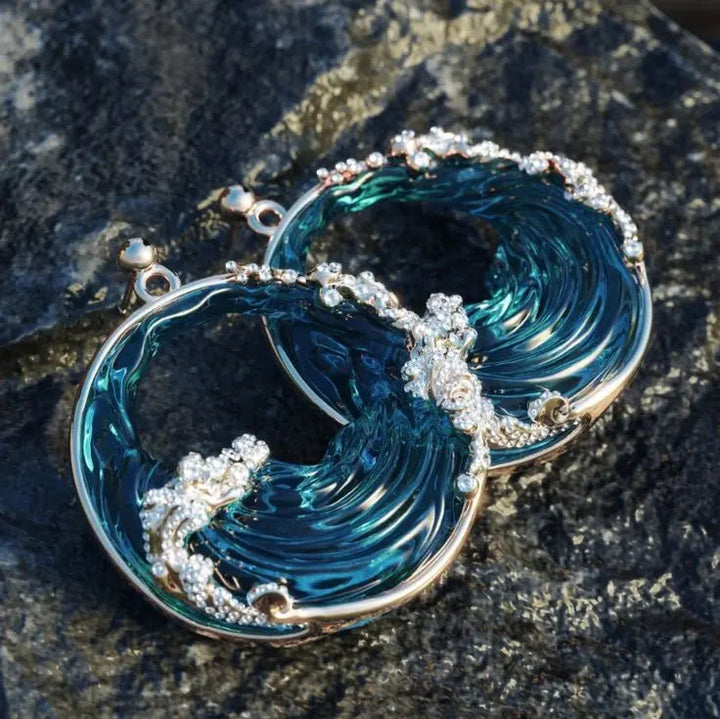 Vintage Ocean-Inspired Round Earrings