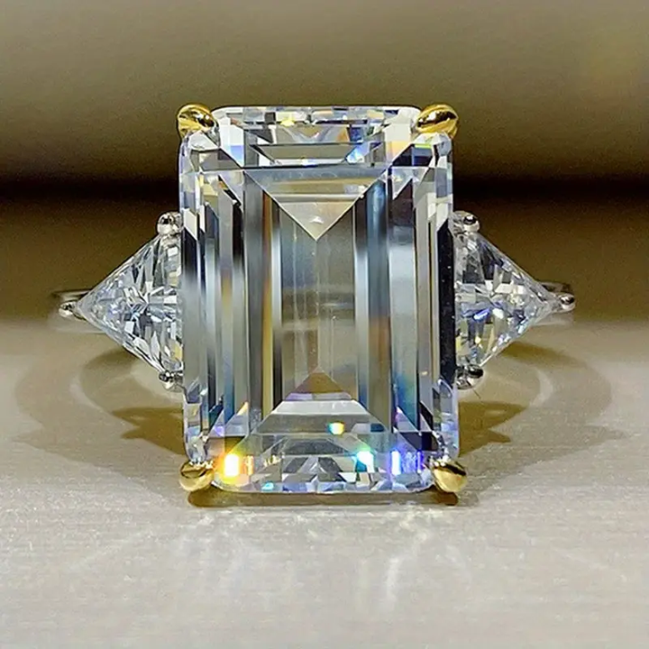 Vintage Gold Square Glass Ring