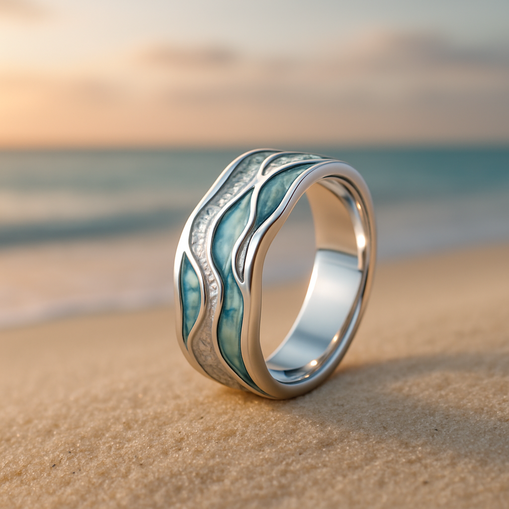 Turquoise Wave Silver Ring