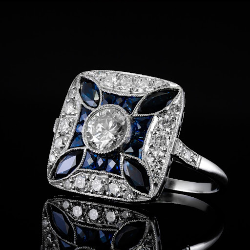 Stunning Dark Blue Cubic Zirconia Ring