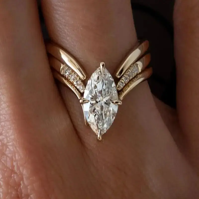 Suspended Crown Gold Ring