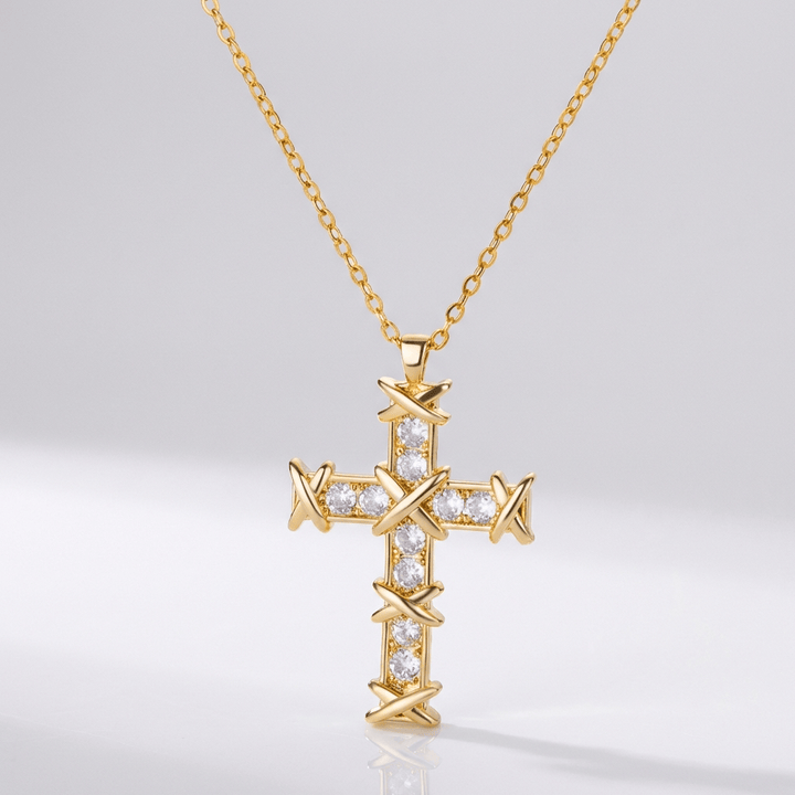 Zircon Diamond Cross Necklace