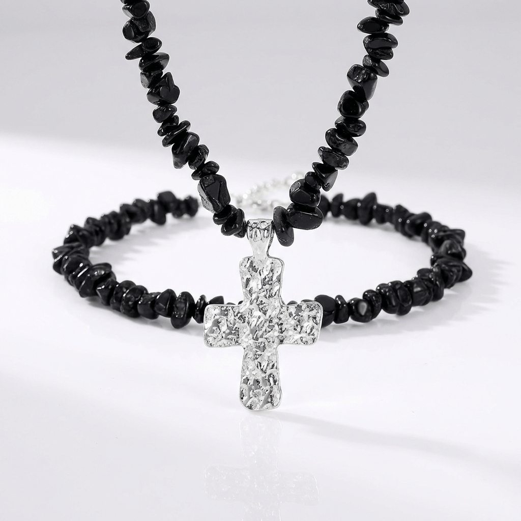 Natural Stone Cross Pendants
