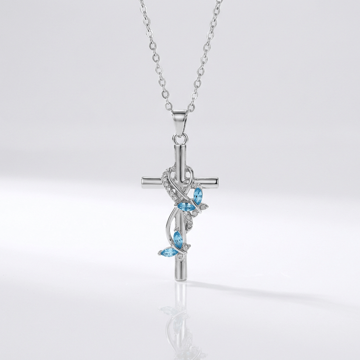 Elegant Butterfly Cross Necklace