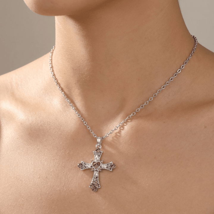 Blessed Gem Cross Necklace