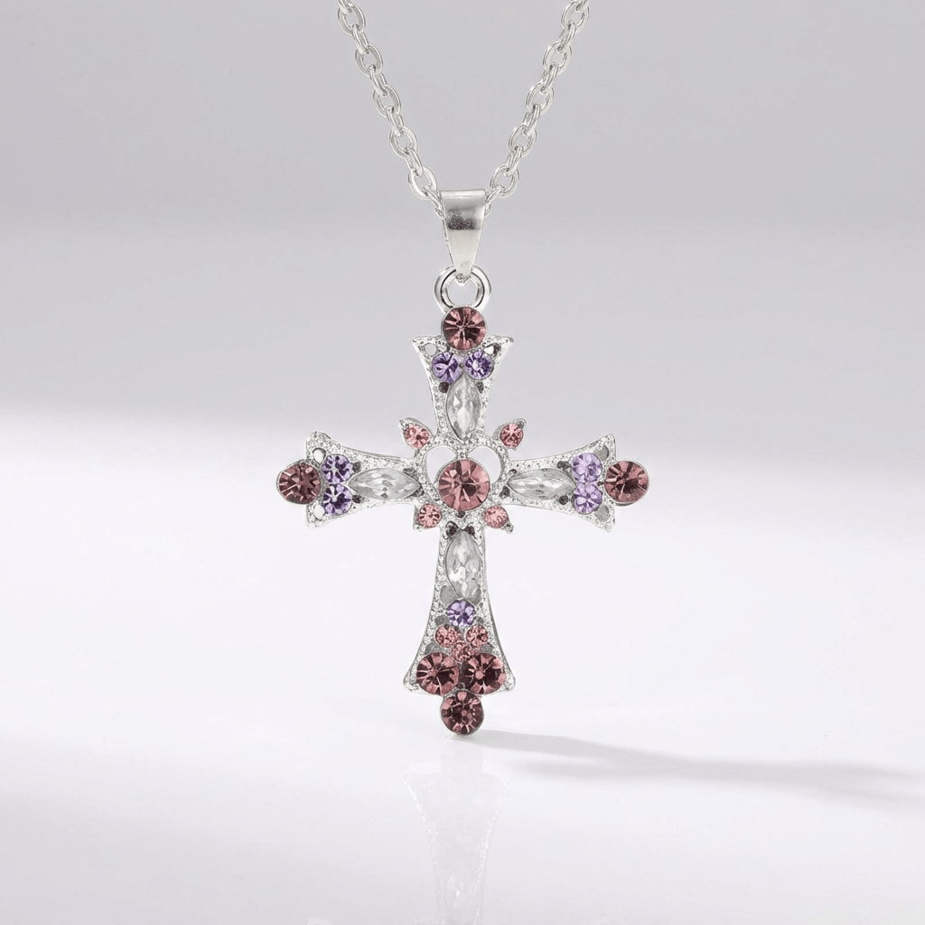 Blessed Gem Cross Necklace