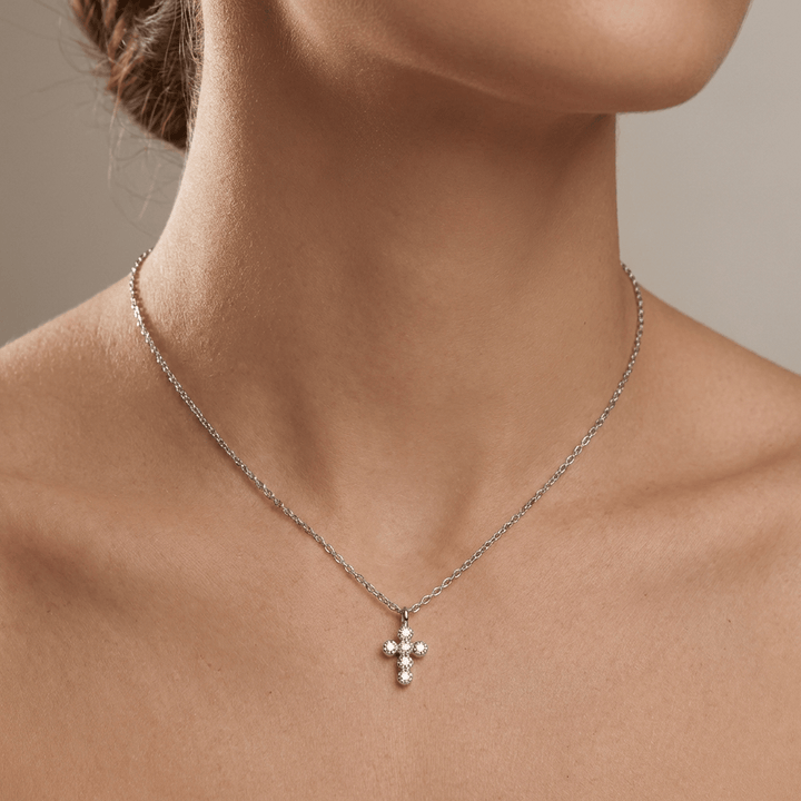Petite Diamond Cross Necklace