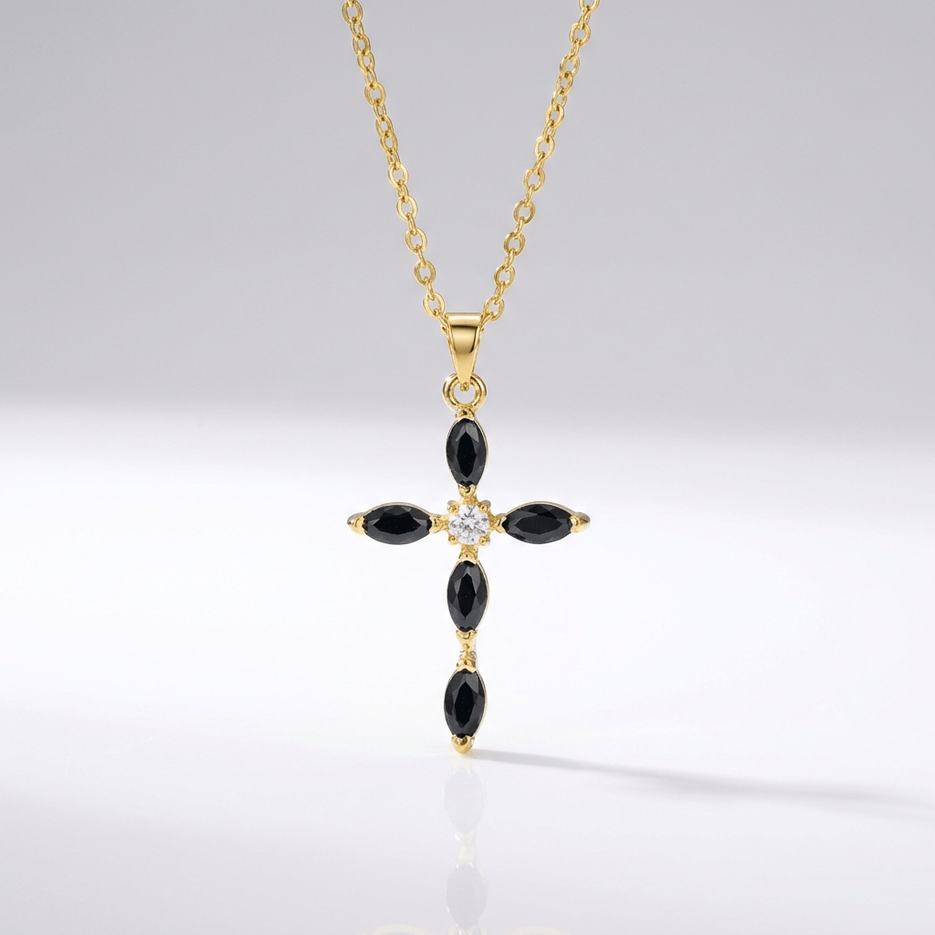 Vibrant Zirconia Cross Necklace