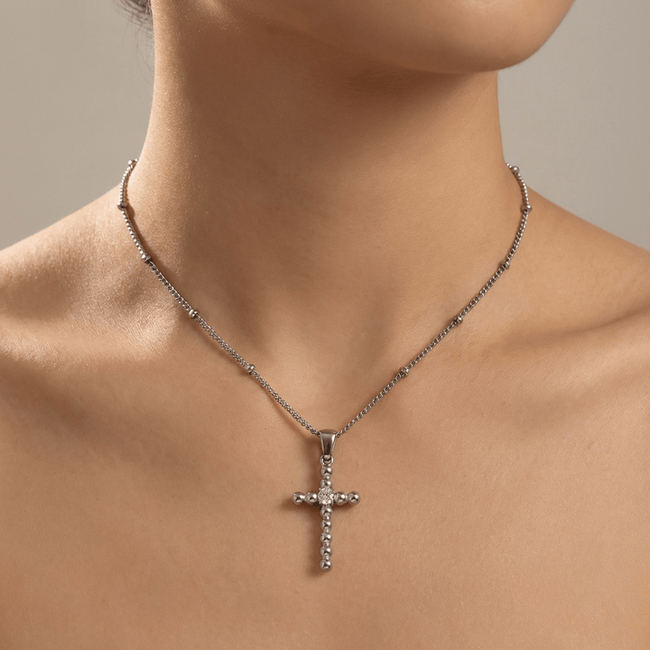 Vintage Bubble Cross Necklace