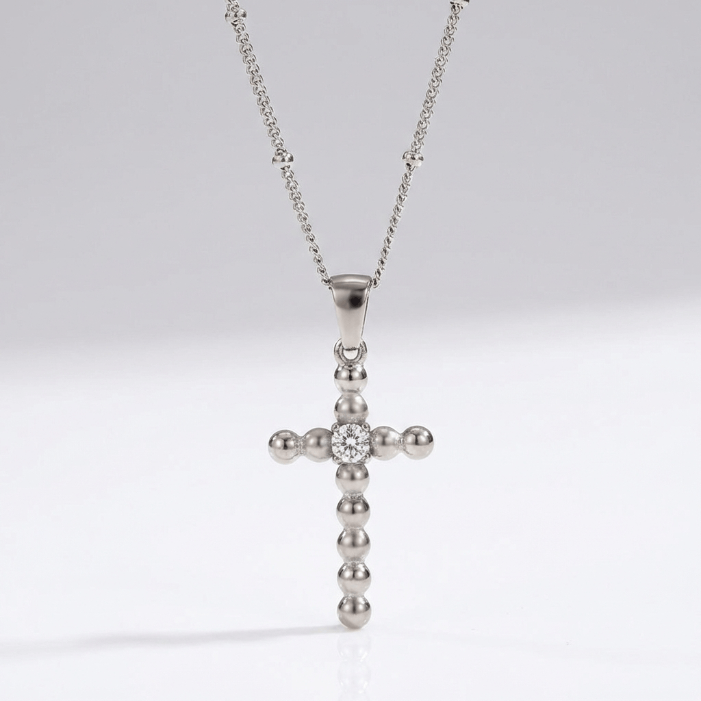 Vintage Bubble Cross Necklace