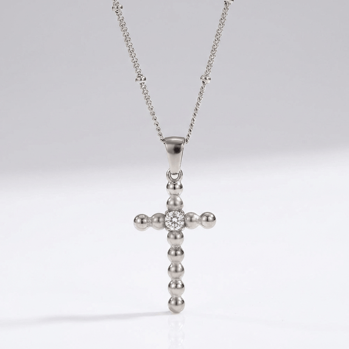 Vintage Bubble Cross Necklace