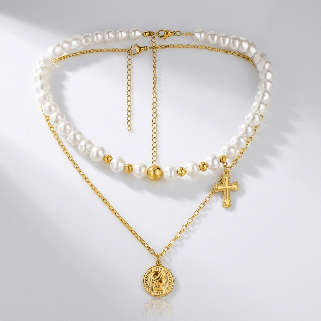 Pearl-Embellished Cap Collar