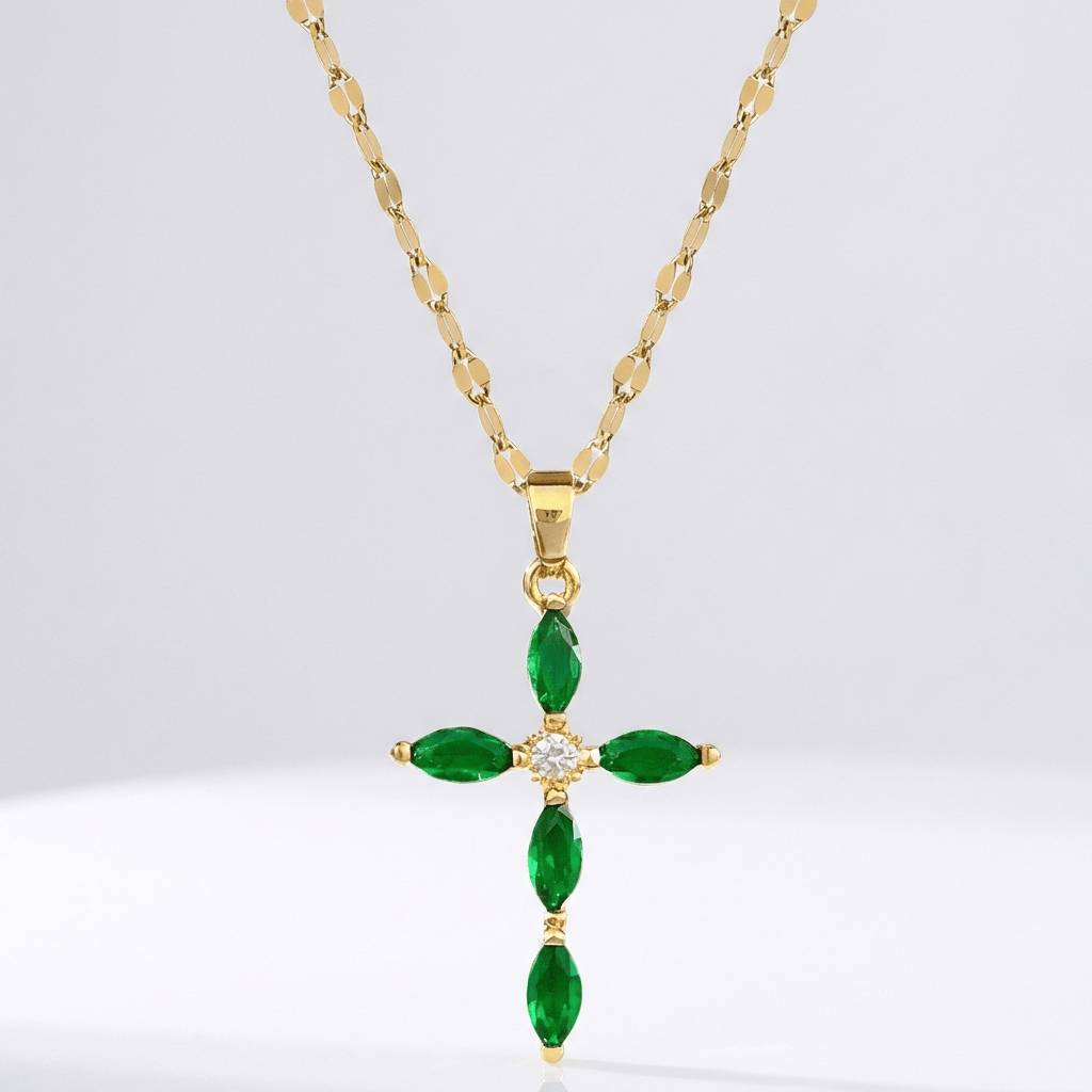 Vibrant Zircon Cross Necklaces