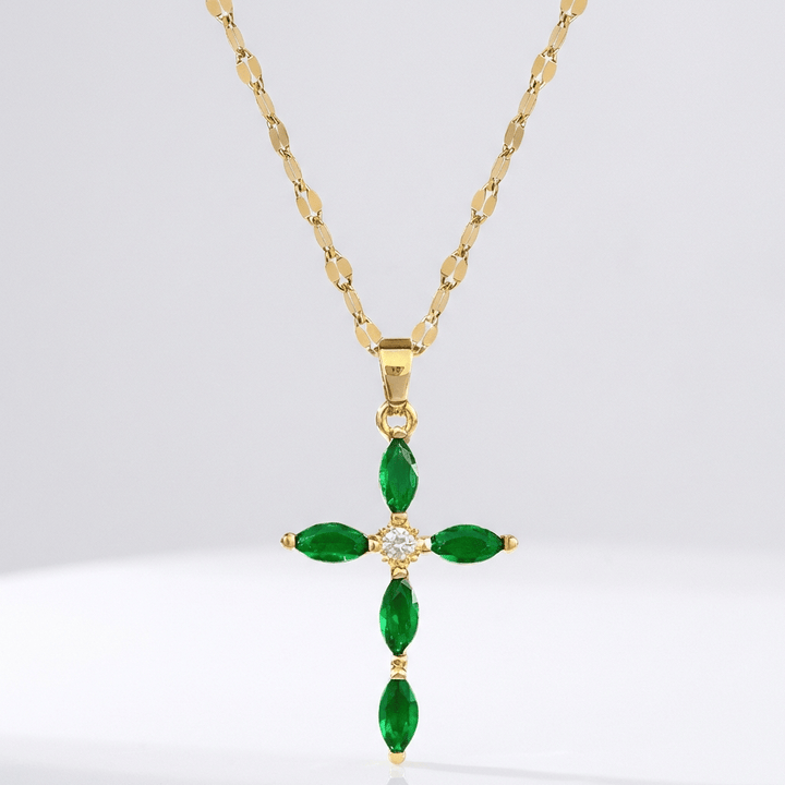 Vibrant Zircon Cross Necklaces