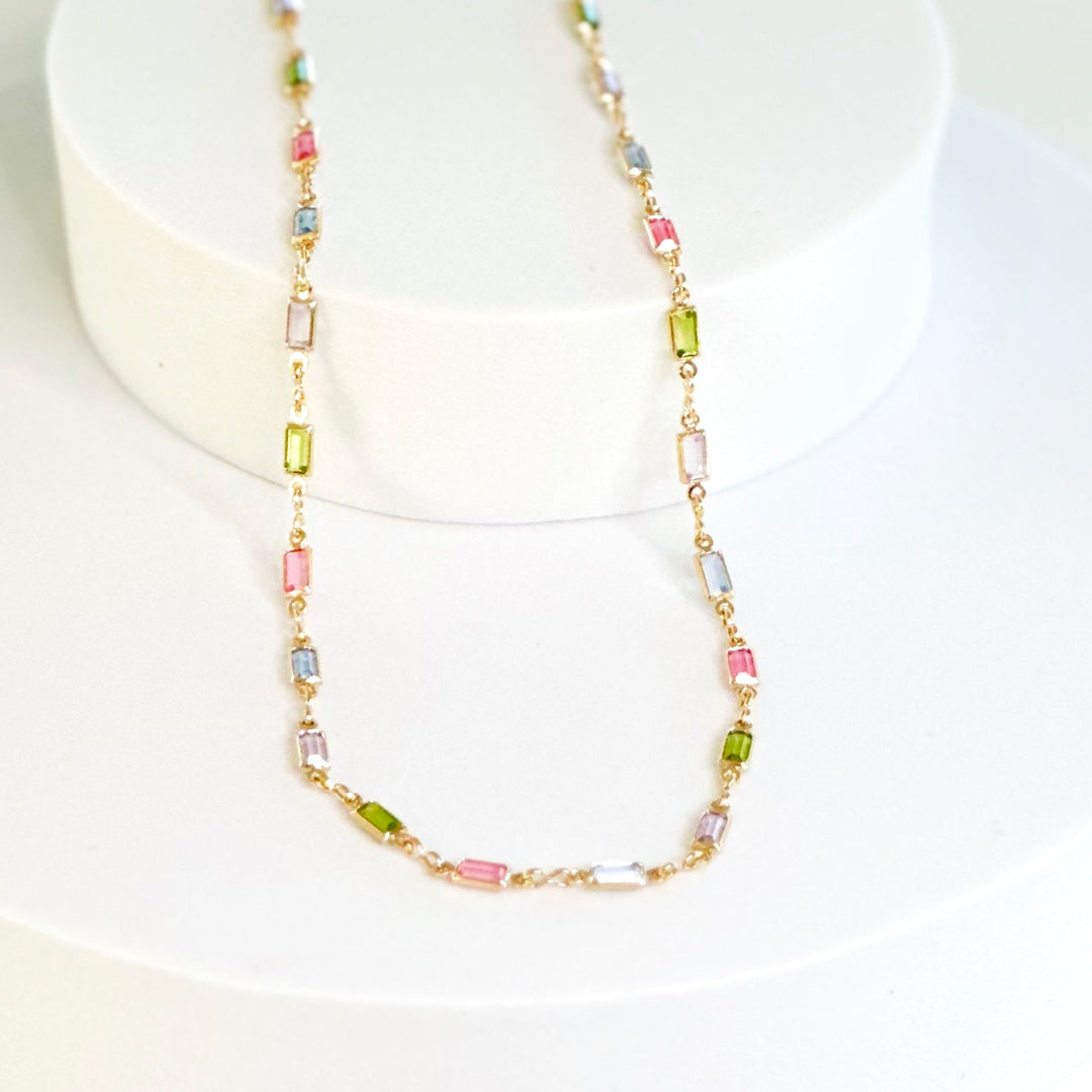 Isabella Multicolored CZ Stone Collar