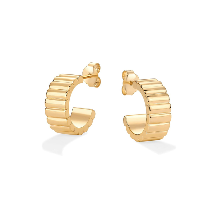 Gold Classic Relief Earrings