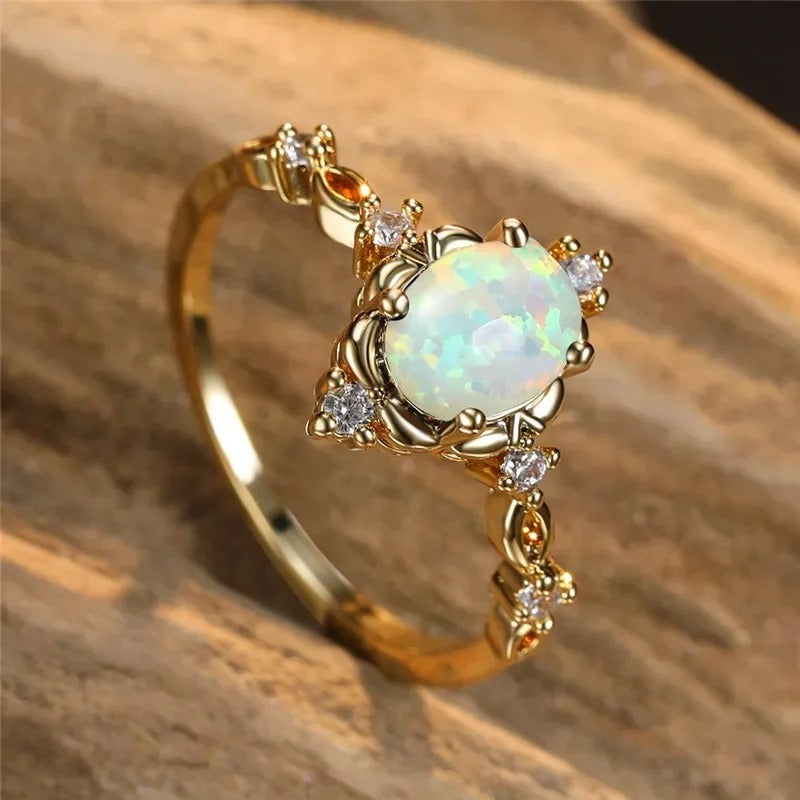 Handcrafted Golden Opal Ring