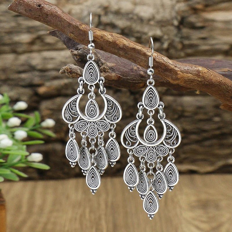 Vintage Silver Pendant Earrings