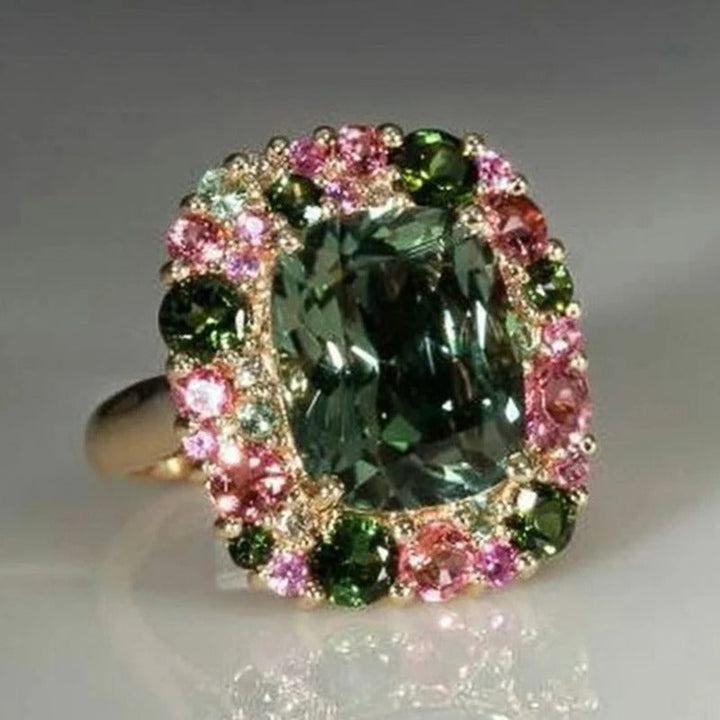 Vintage Green & Rose Gold Ring