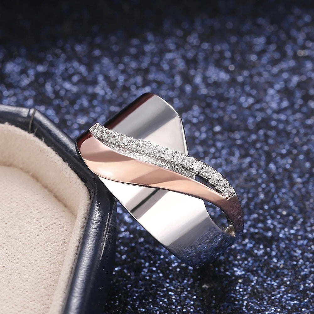 Two-Tone Silver and Rose Gold Ring