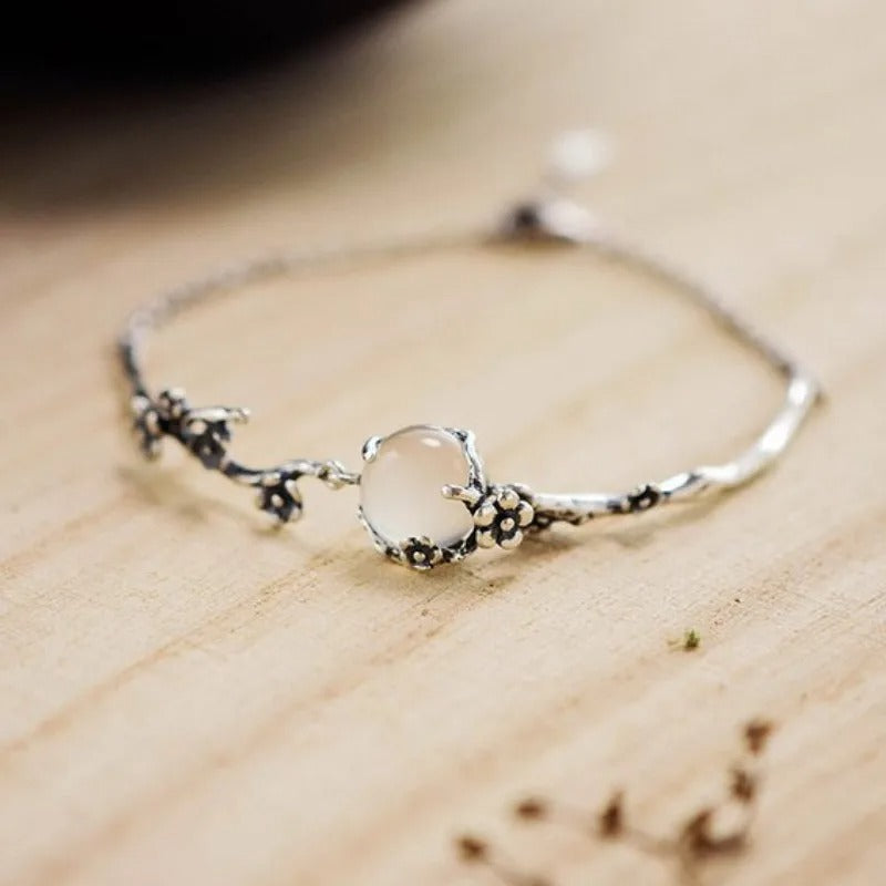 Vintage Silver Flower Bouquet Bracelet