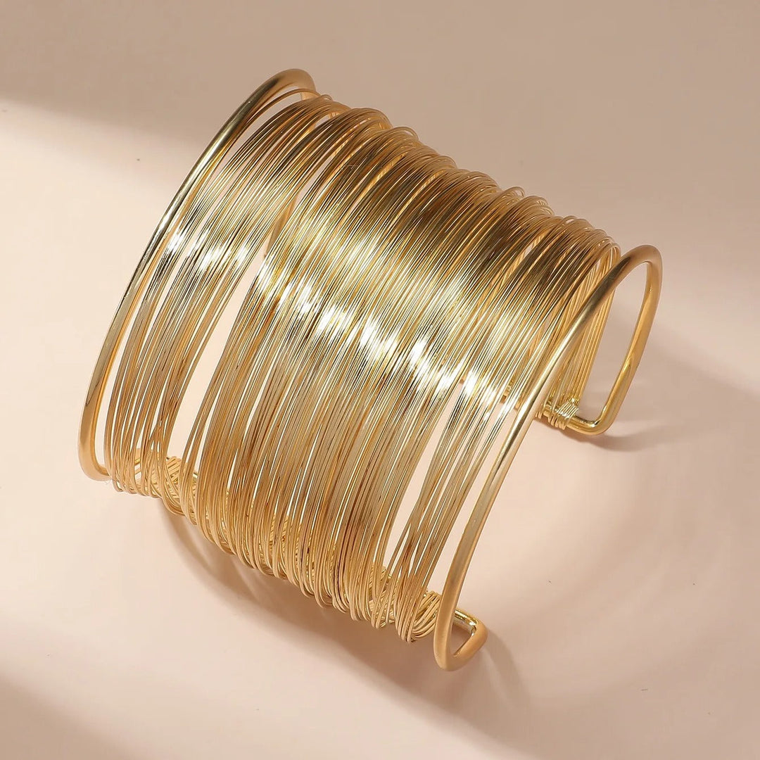 Gold Spiral Open Bracelet