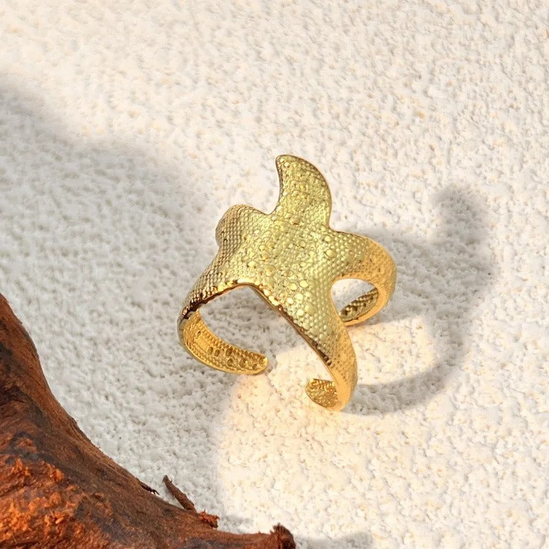 Adjustable Vintage Gold Starfish Ring