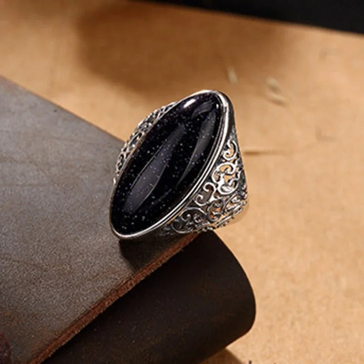 Vintage Oval Silver Stone Ring
