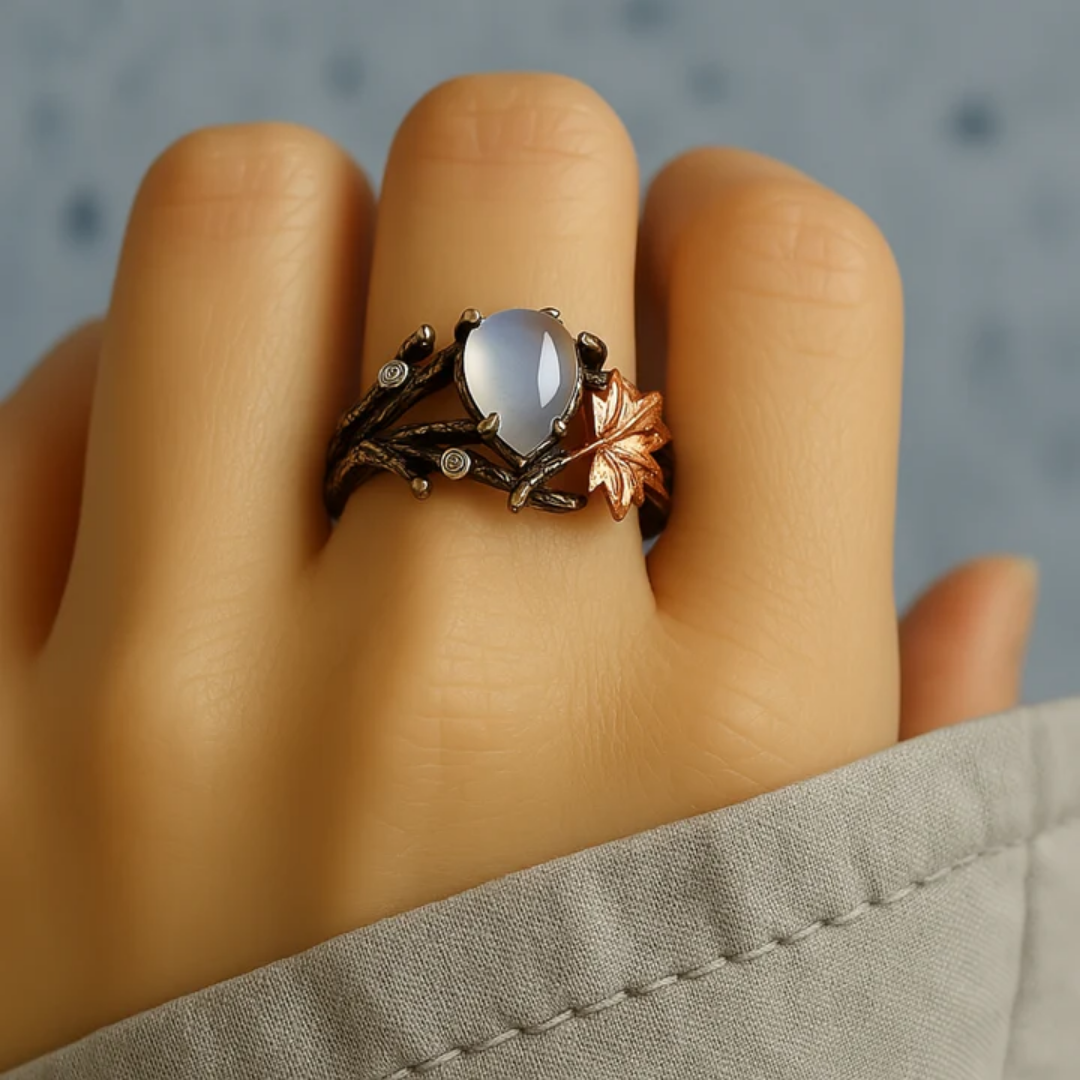Natural Moonstone Ring" can be rewritten as "Genuine Moonstone Ring.