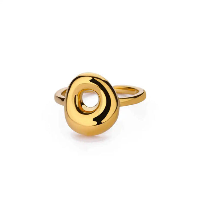 Adjustable Gold Bubble Letter Ring