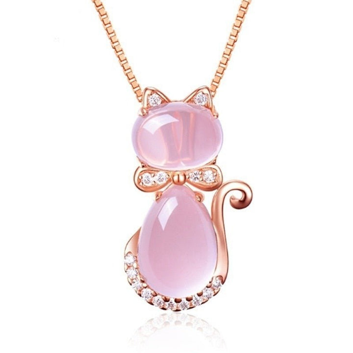 Charming Pink Stone Cat Collar with Zirconia Accents