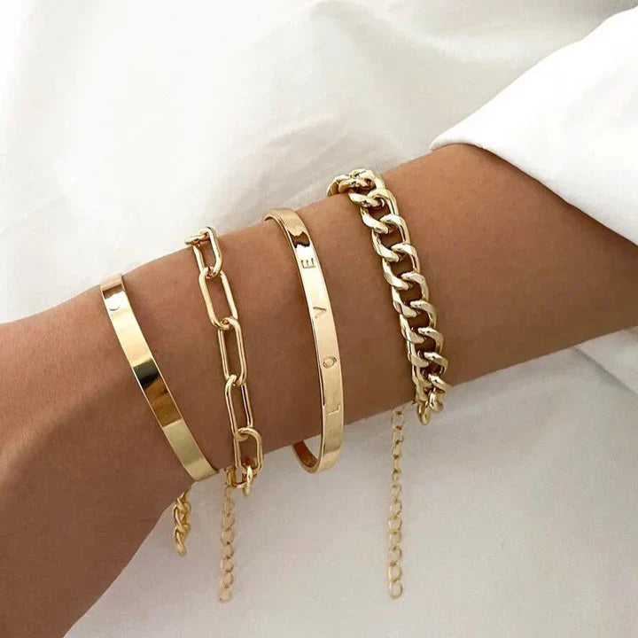 Elena Gold Bracelet Set