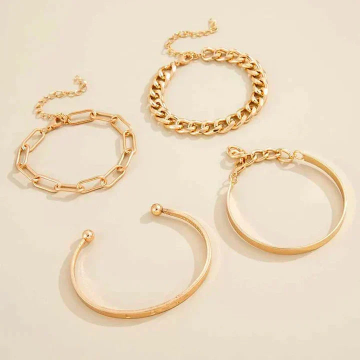 Elena Gold Bracelet Set