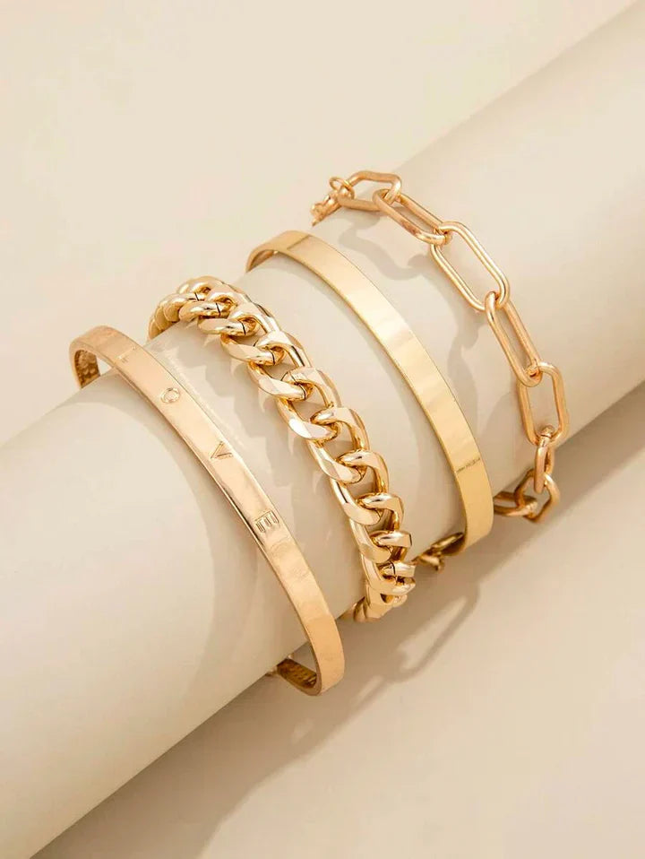 Elena Gold Bracelet Set