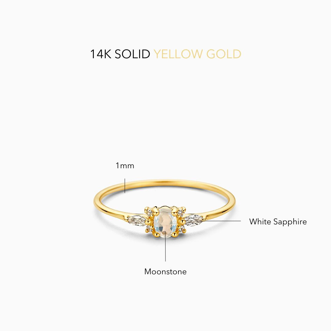 Musa Gold Moonstone Ring