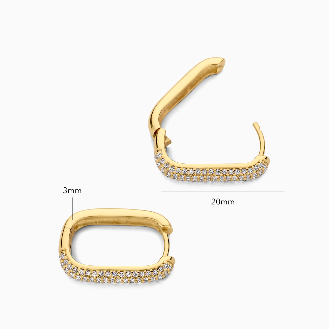 Gold Diamond Icon Hoop Earrings