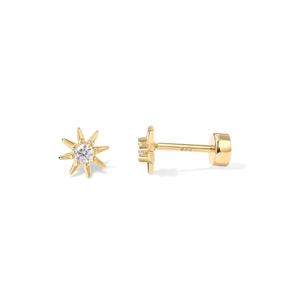Gold Sunray Earrings