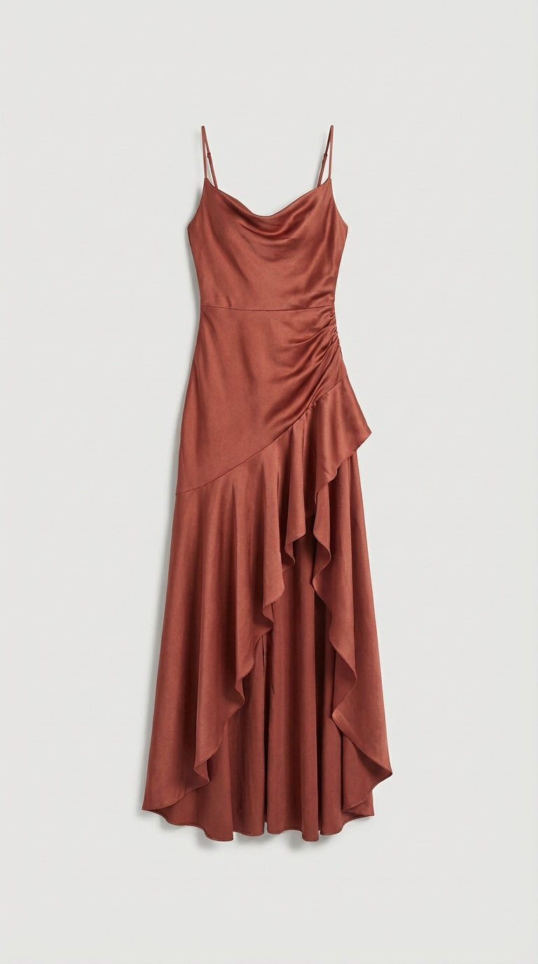 Sabrina Satin High-Low Maxi Dress