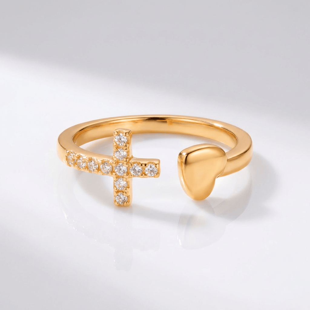 Silver Love Cross Ring
